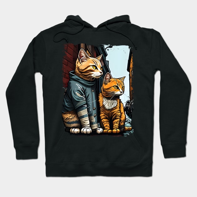 Support Your Local Street Cats Animal Pet Love Hoodie by WilliamHoraceBatezell